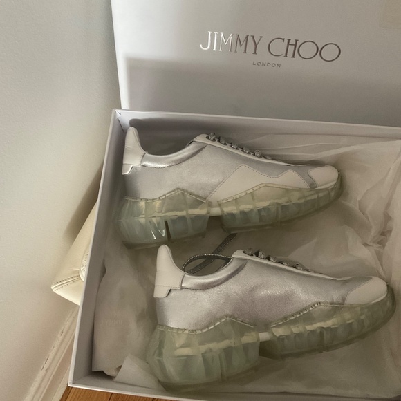 Jimmy Choo diamond silver/white sneakers size 36 - Picture 2 of 7